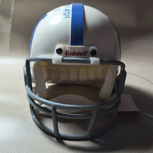 Autographed COLTS White and Blue Football Helmet - Picture 5 of 8